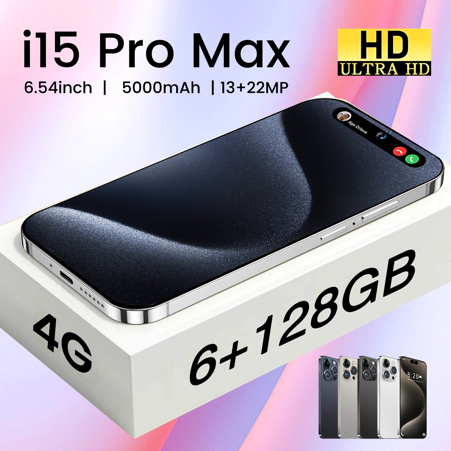 2024 i15 5G Smartphone 15 Pro Max Used with 16GB RAM 1TB ROM Dual SIM 3G Shockproof Features Hot Selling with Wholesale Options